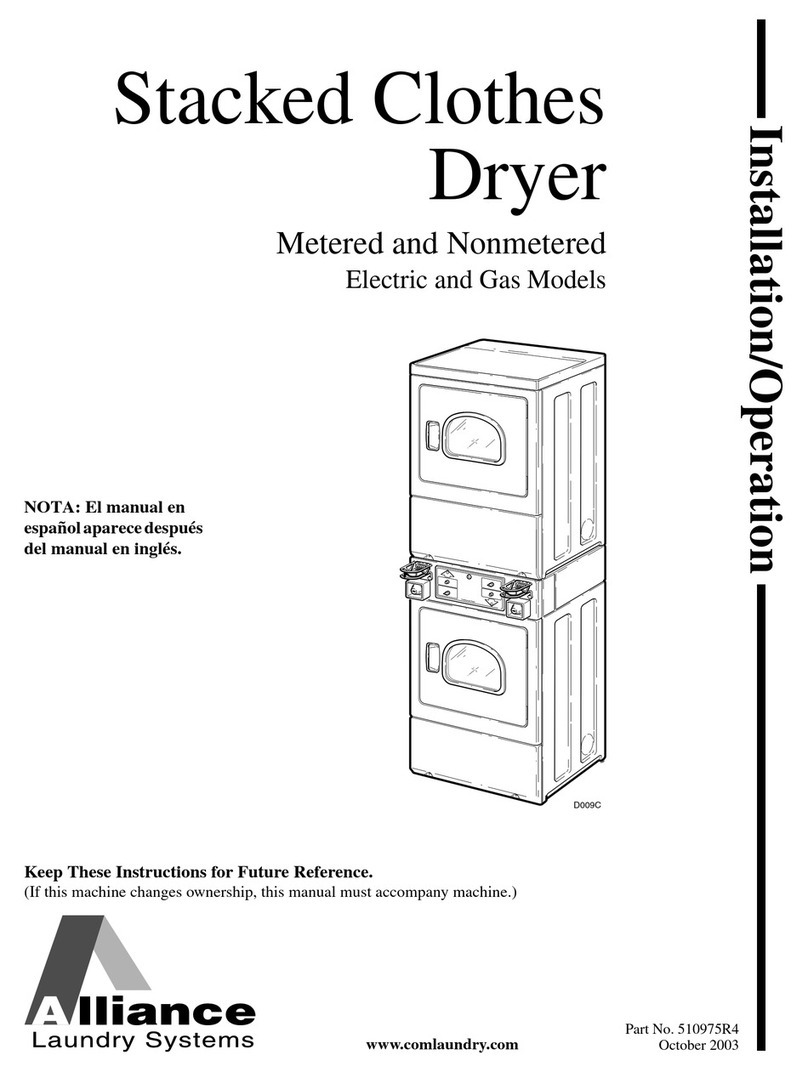 Alliance Laundry Systems Stacked Clothes Dryer User manual