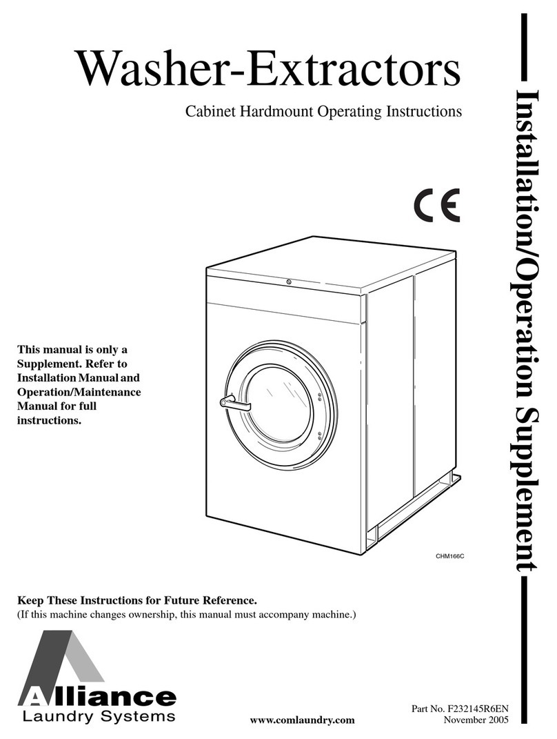 Alliance Laundry Systems CHM166C Installation/operation supplement