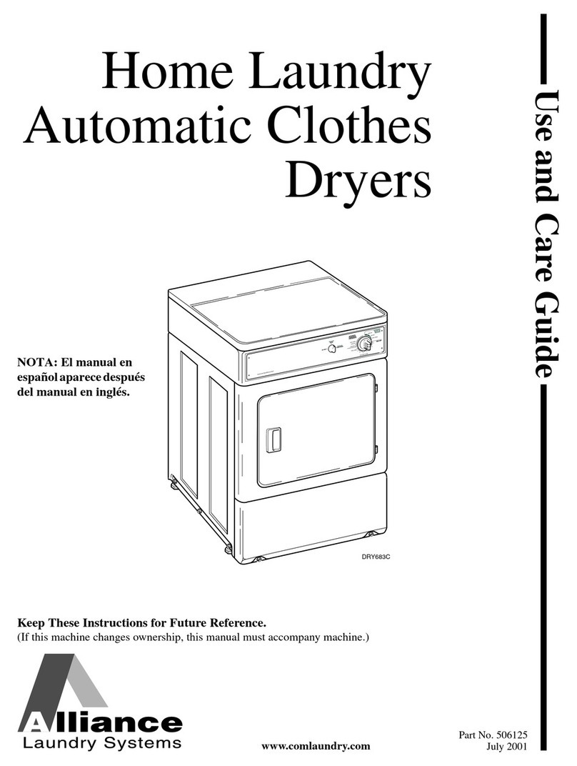 Alliance Laundry Systems DRY683C User manual