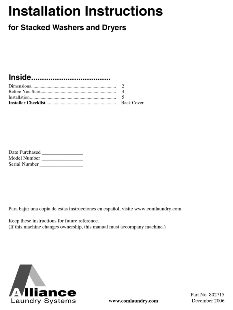 Alliance Laundry Systems 802715 User manual Alliance Laundry Systems 802715 User manual