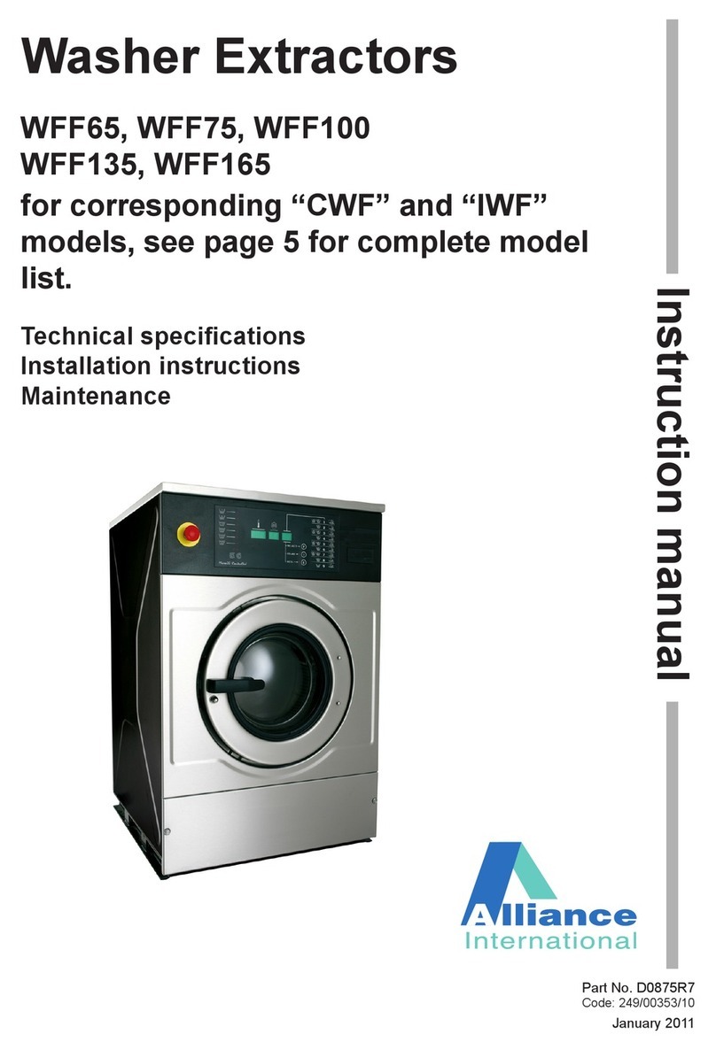 Alliance Laundry Systems WFF100 instruction manual