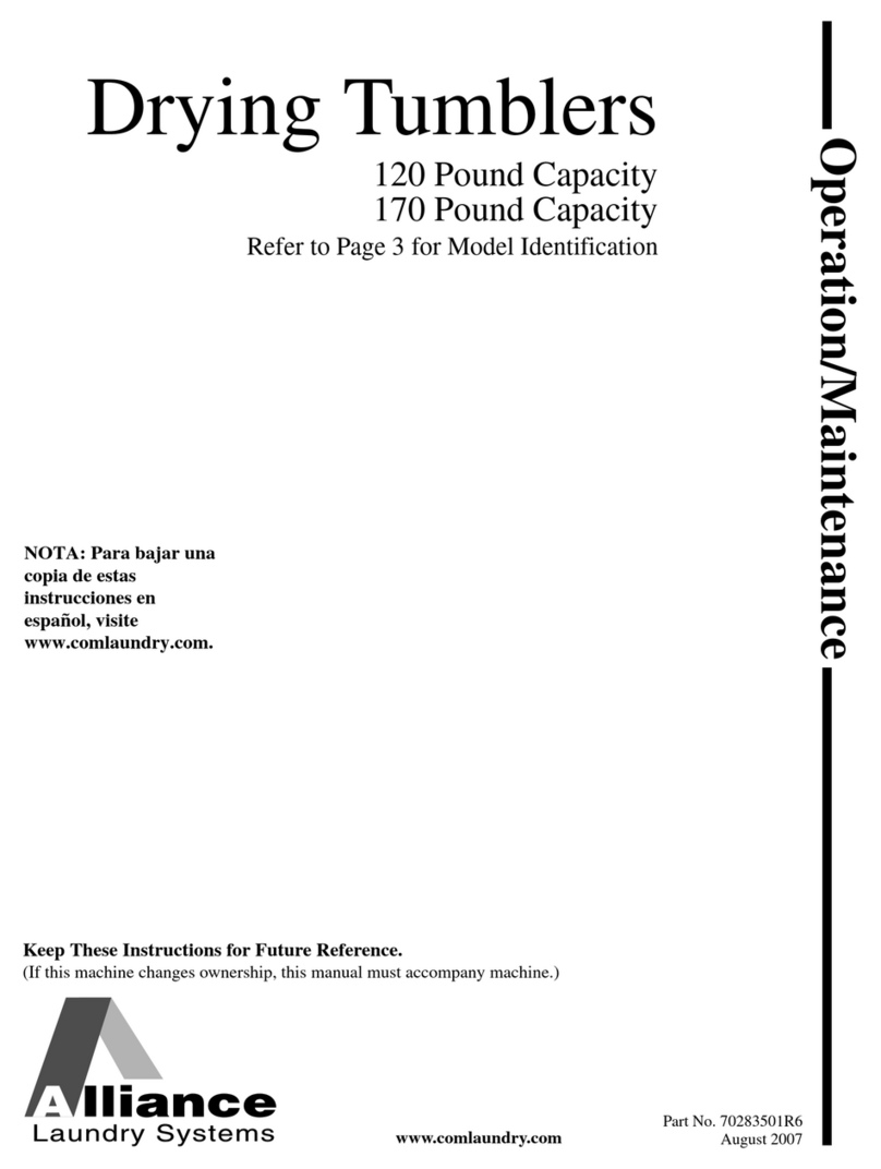Alliance Laundry Systems 120 Pound Capacity operating & maintenance manual