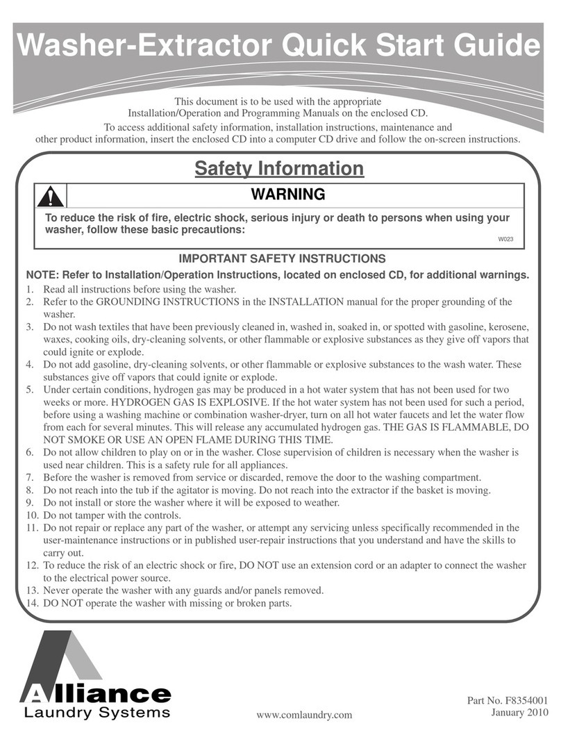 Alliance Laundry Systems F8354001 User manual Alliance Laundry Systems F8354001 User manual