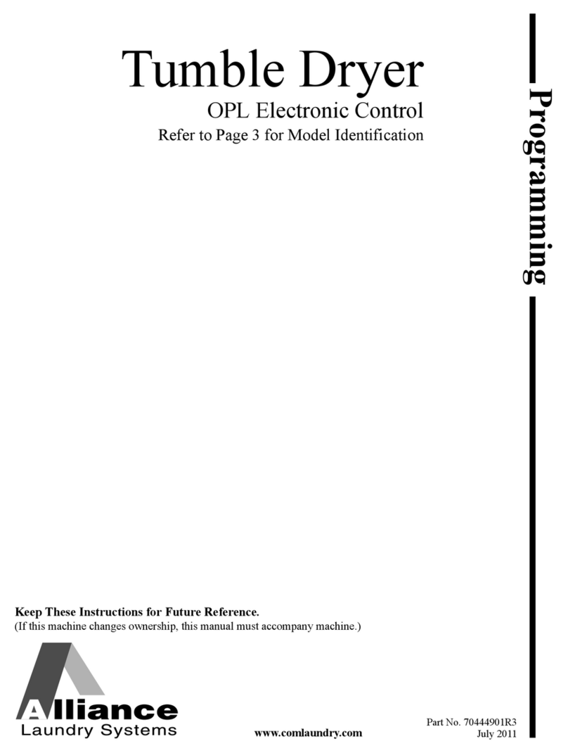 Alliance Laundry Systems 70444901R3 Programming manual