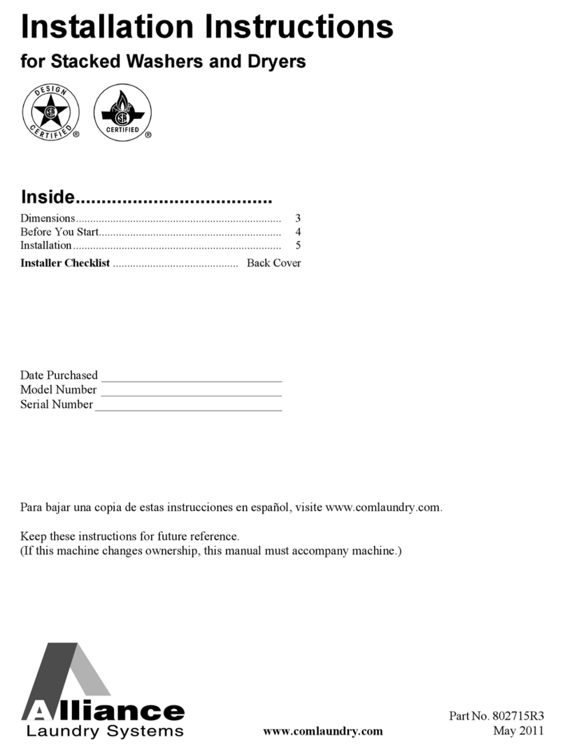 Alliance Laundry Systems Dishwasher installation instructions