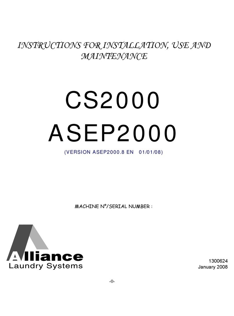 Alliance Laundry Systems CS2000 Instructions for installation, use and maintenance Alliance Laundry Systems CS2000 Instructions for installation, use and maintenance