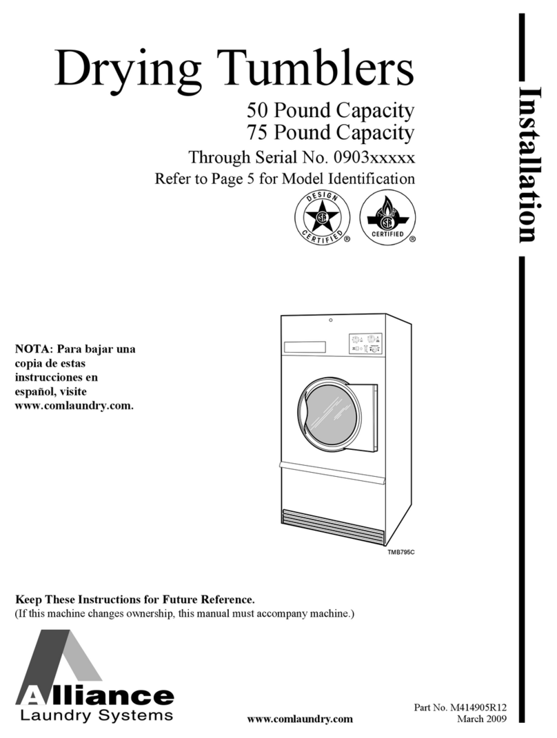 Alliance Laundry Systems TMB795C User manual Alliance Laundry Systems TMB795C User manual