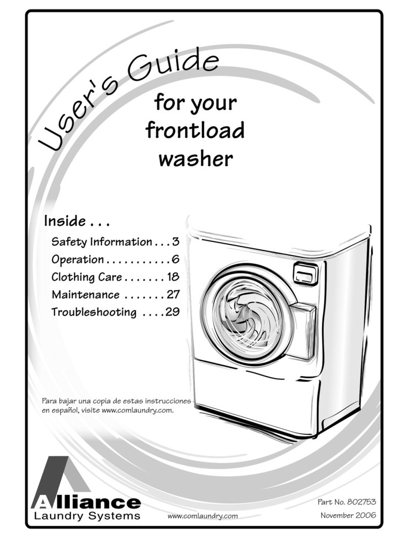 Alliance Laundry Systems Frontload Washer User manual