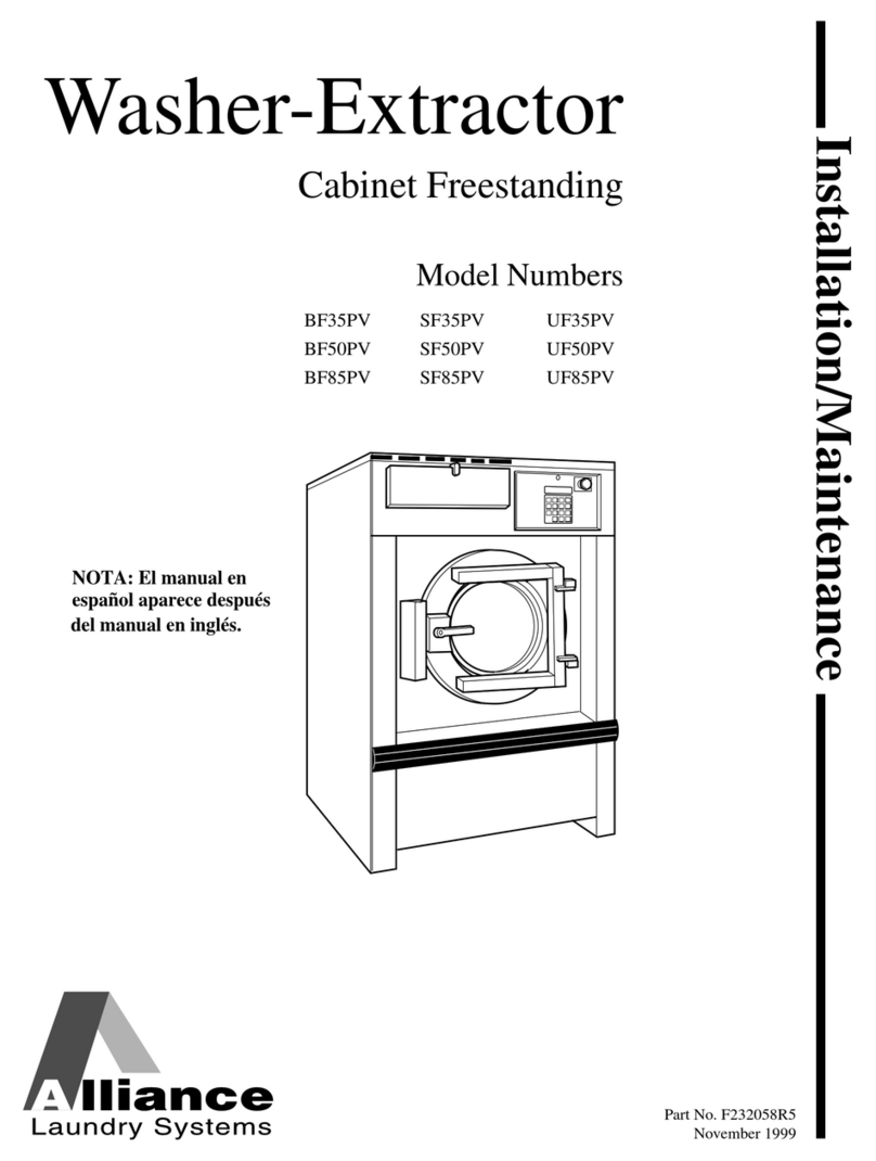 Alliance Laundry Systems BF35PV Maintenance and service guide