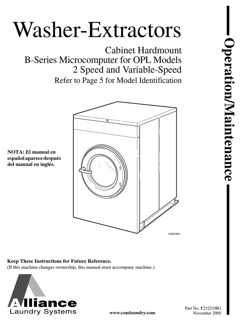 Alliance Laundry Systems B-Series Installation and operation manual Alliance Laundry Systems B-Series Installation and operation manual
