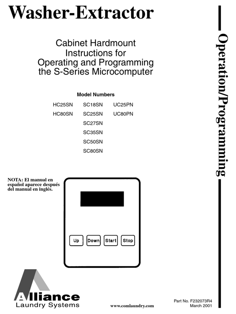 Alliance Laundry Systems Cabinet Hardmount SC27SN Operating and programming manual