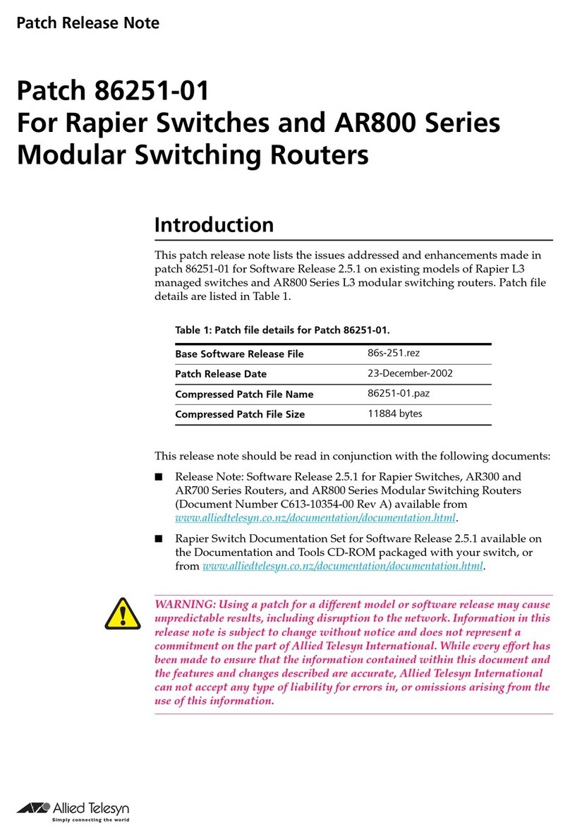 Allied Telesis Rapier AR 800 Series Instruction Manual