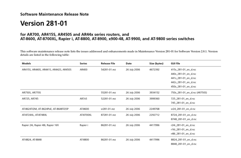 Allied Telesis AR4155 release note