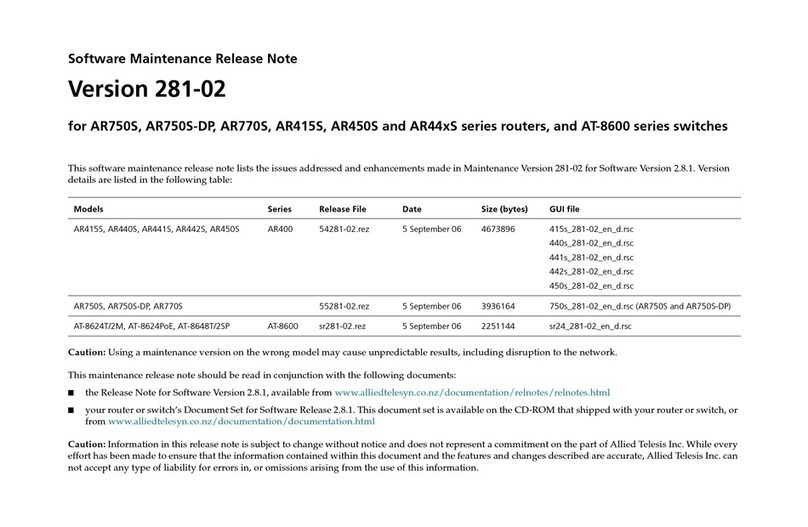 Allied Telesis AR44xS release note