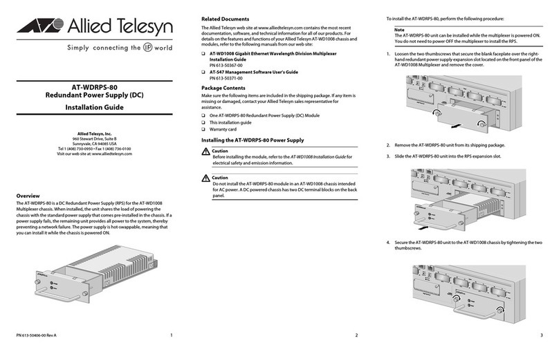 Allied Telesis AT-WDRPS-80 installation guide