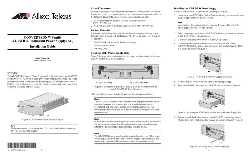 Allied Telesis CONVERTEON AT-PWR14 installation guide
