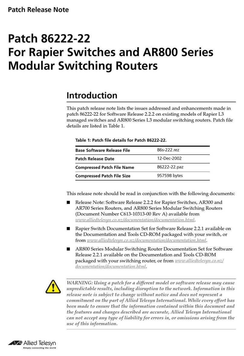 Allied Telesis R800 Series Instruction Manual Allied Telesis R800 Series Instruction Manual