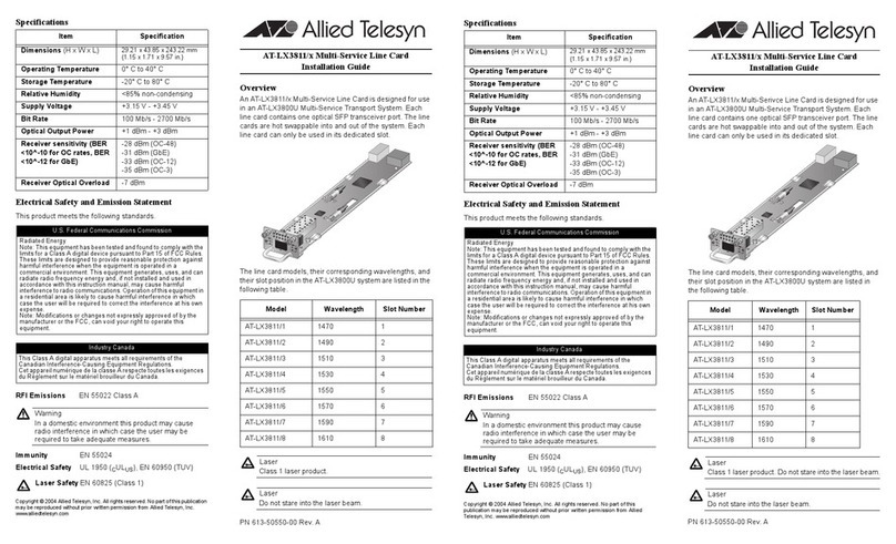 Allied Telesis 613-50550-00 User manual