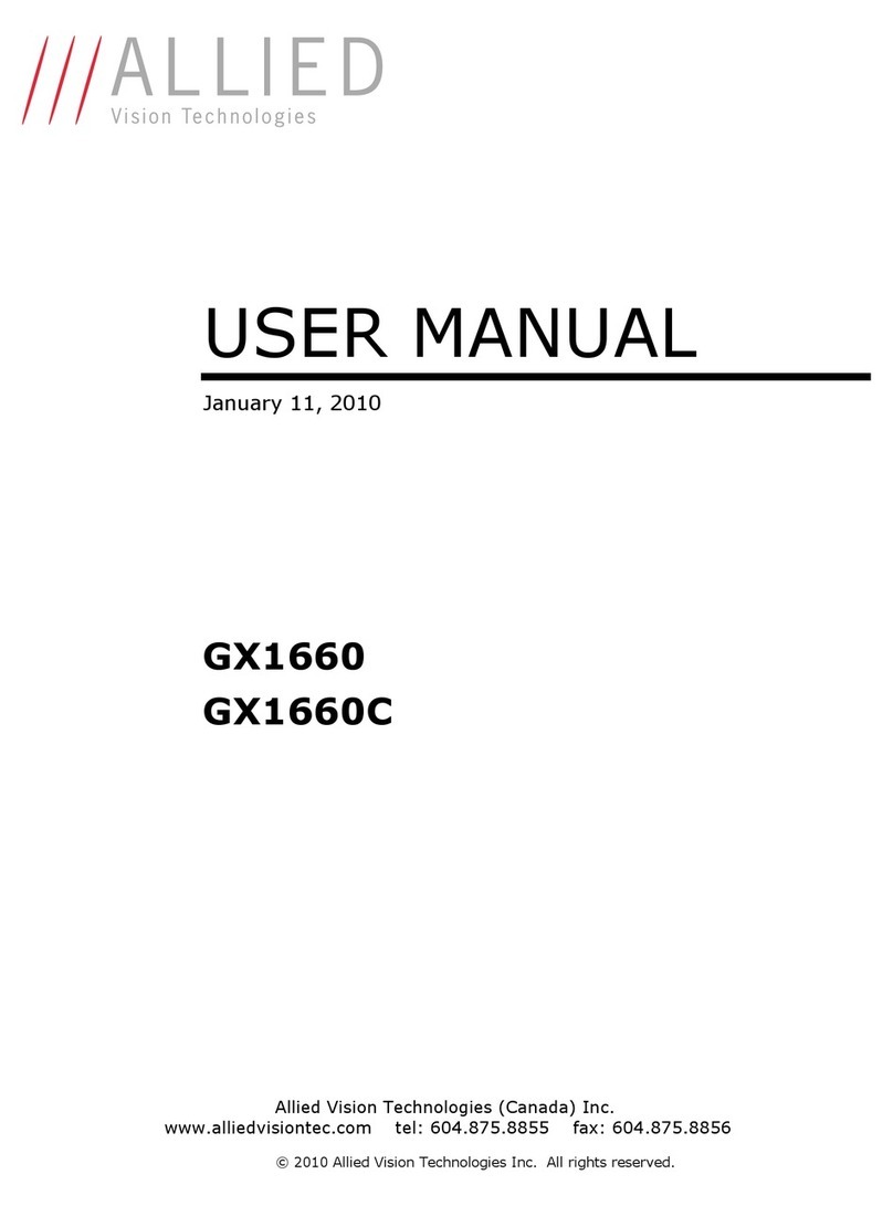 Allied Vision Technologies VT Prosilica GX1660 User manual Allied Vision Technologies VT Prosilica GX1660 User manual