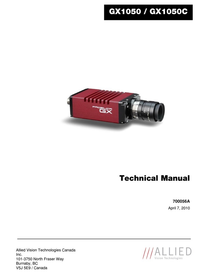 Allied Vision Technologies VT Prosilica GX1050 Technical manual Allied Vision Technologies VT Prosilica GX1050 Technical manual