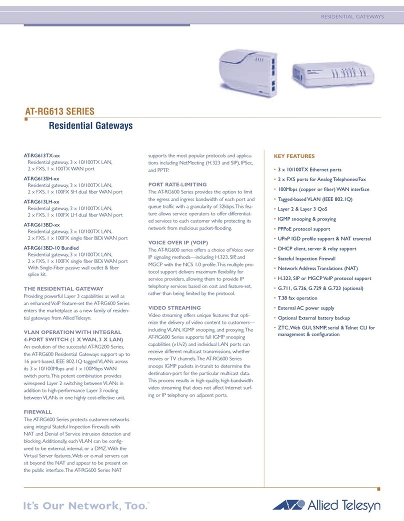 Allied Telesis AT-RG613TX Series User manual