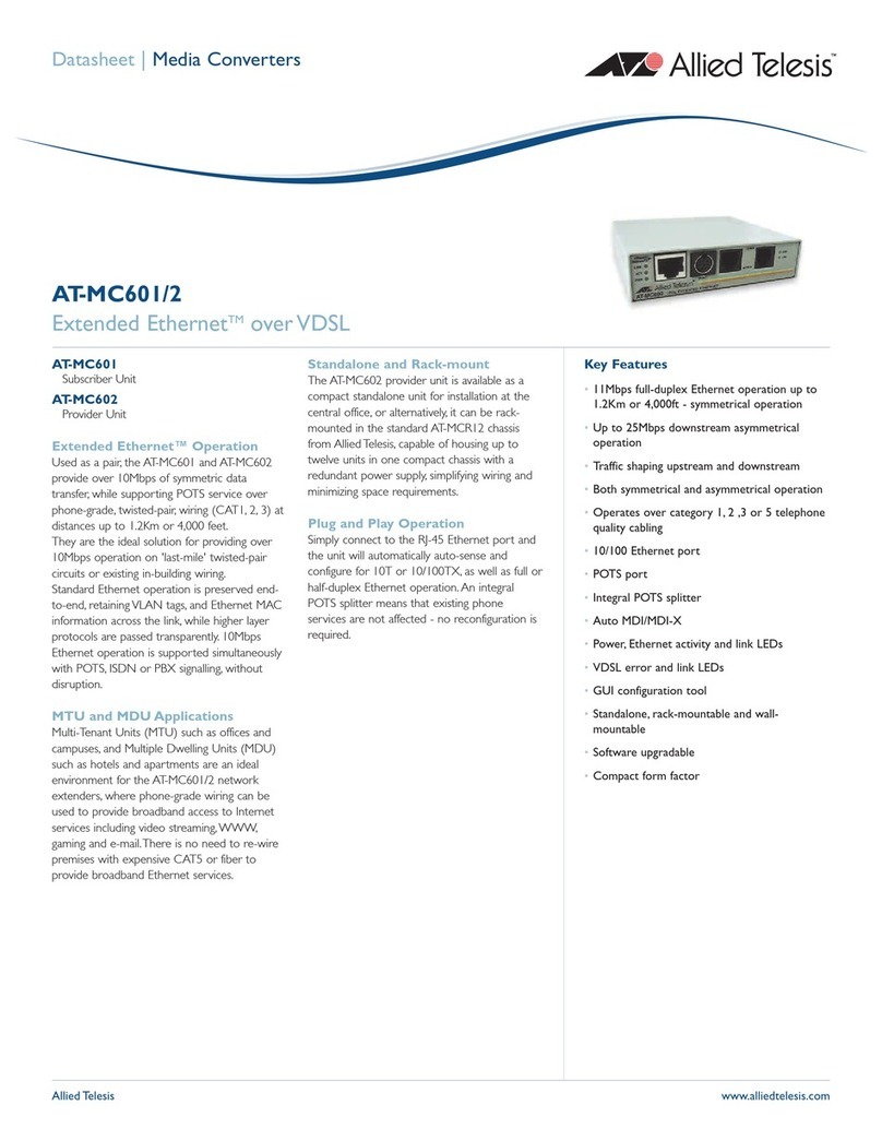 Allied Telesis AT-MC601 Series User manual