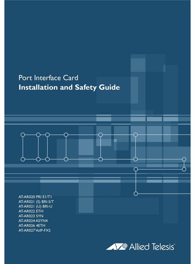 Allied Telesis AT-AR020 PRI E1/T1 User manual