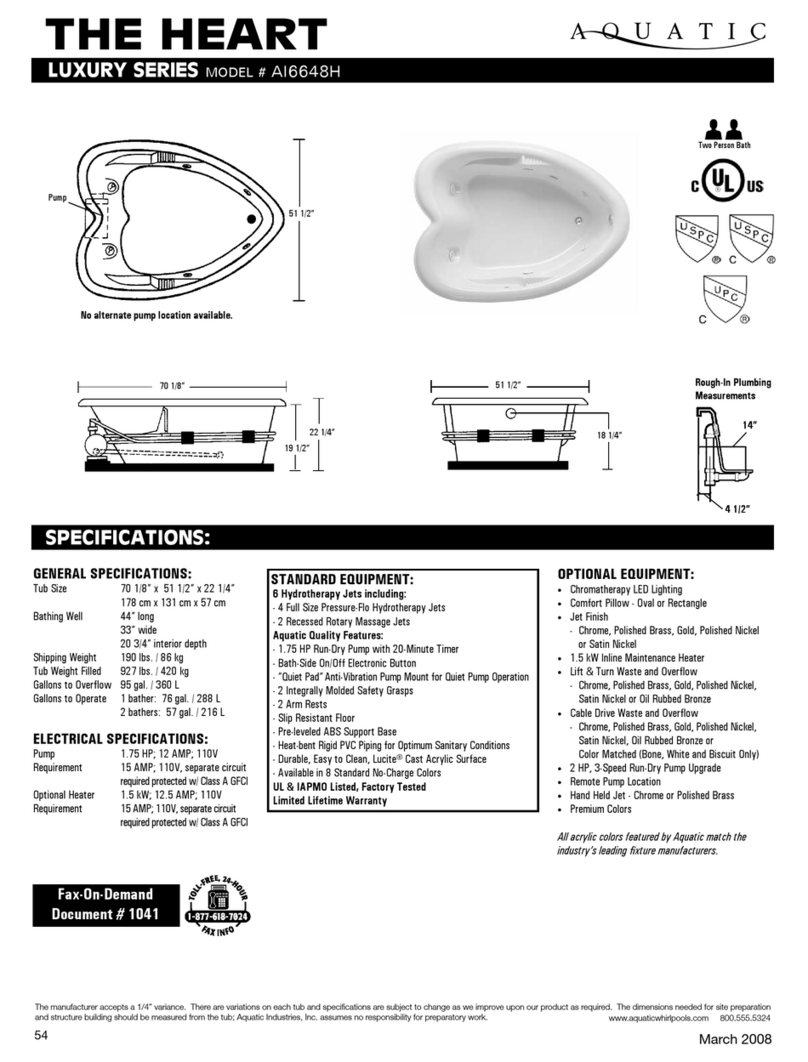 Aquatic HEART AI6648H Specification sheet Aquatic HEART AI6648H Specification sheet