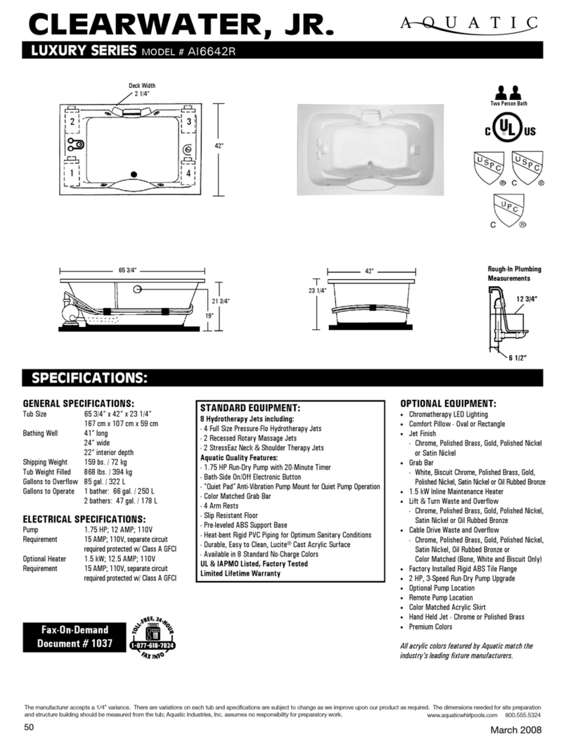 Aquatic CLEARWATER, JR. ai6642R Specification sheet Aquatic CLEARWATER, JR. ai6642R Specification sheet