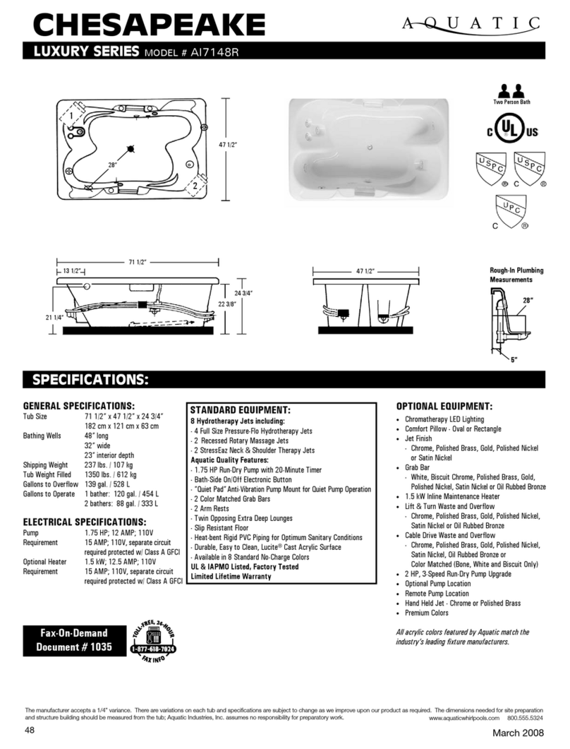 Aquatic CHESAPEAKE ai7148R Specification sheet
