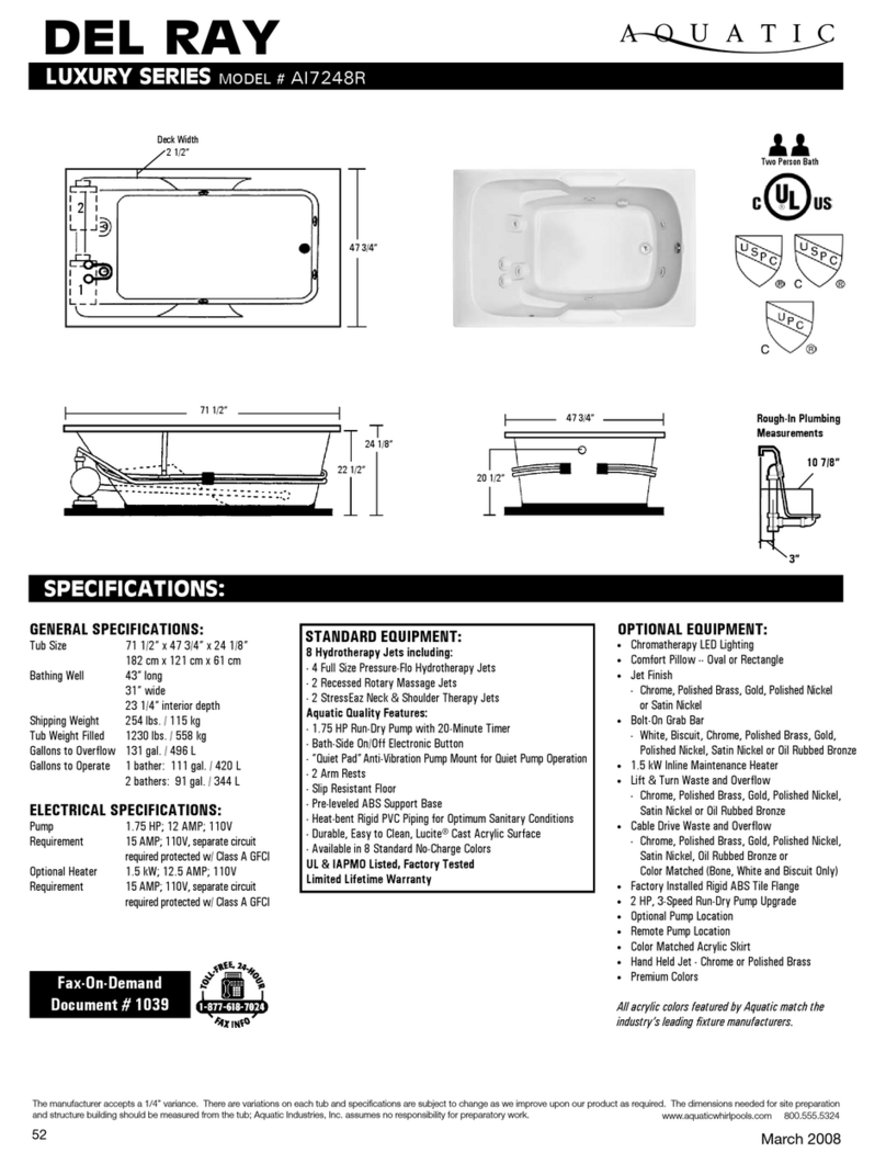 Aquatic DEL RAY AI7248R User manual Aquatic DEL RAY AI7248R User manual