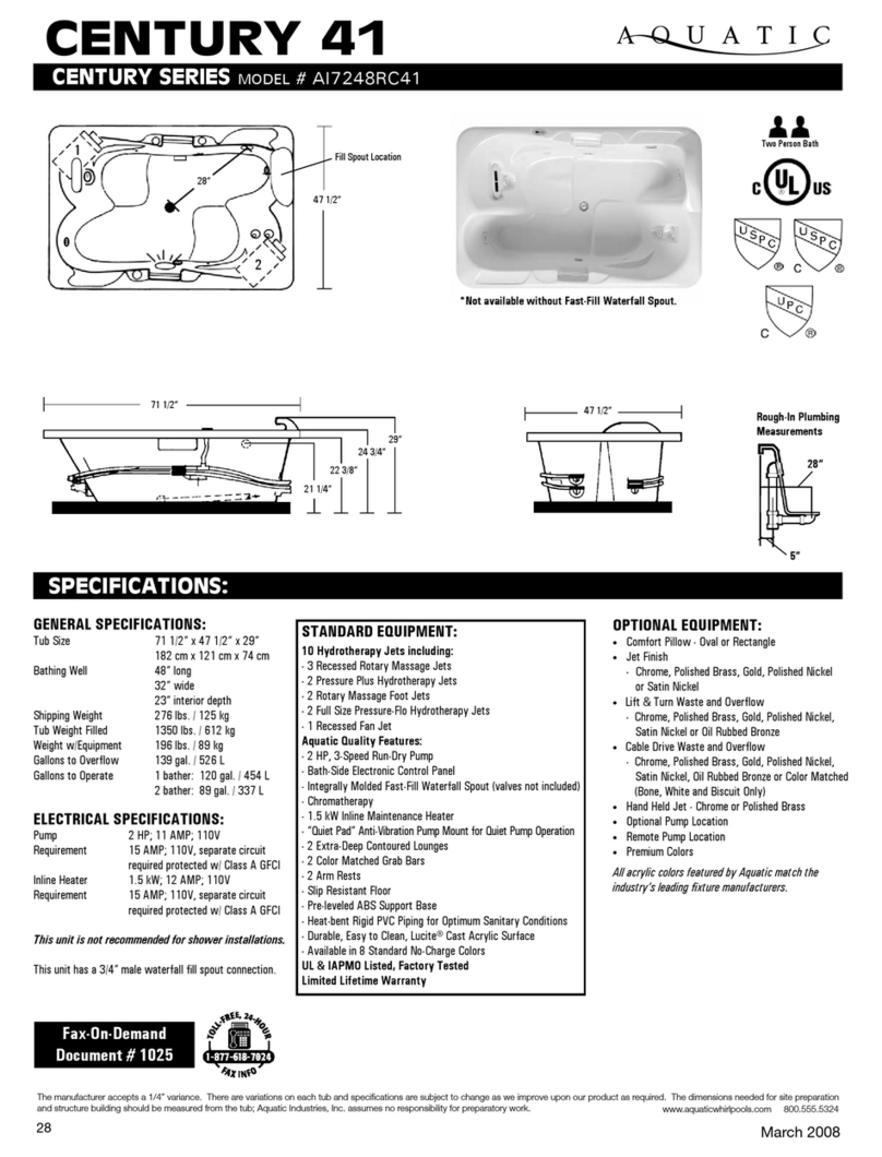 Aquatic Century 41 AI7248RC41 Specification sheet Aquatic Century 41 AI7248RC41 Specification sheet