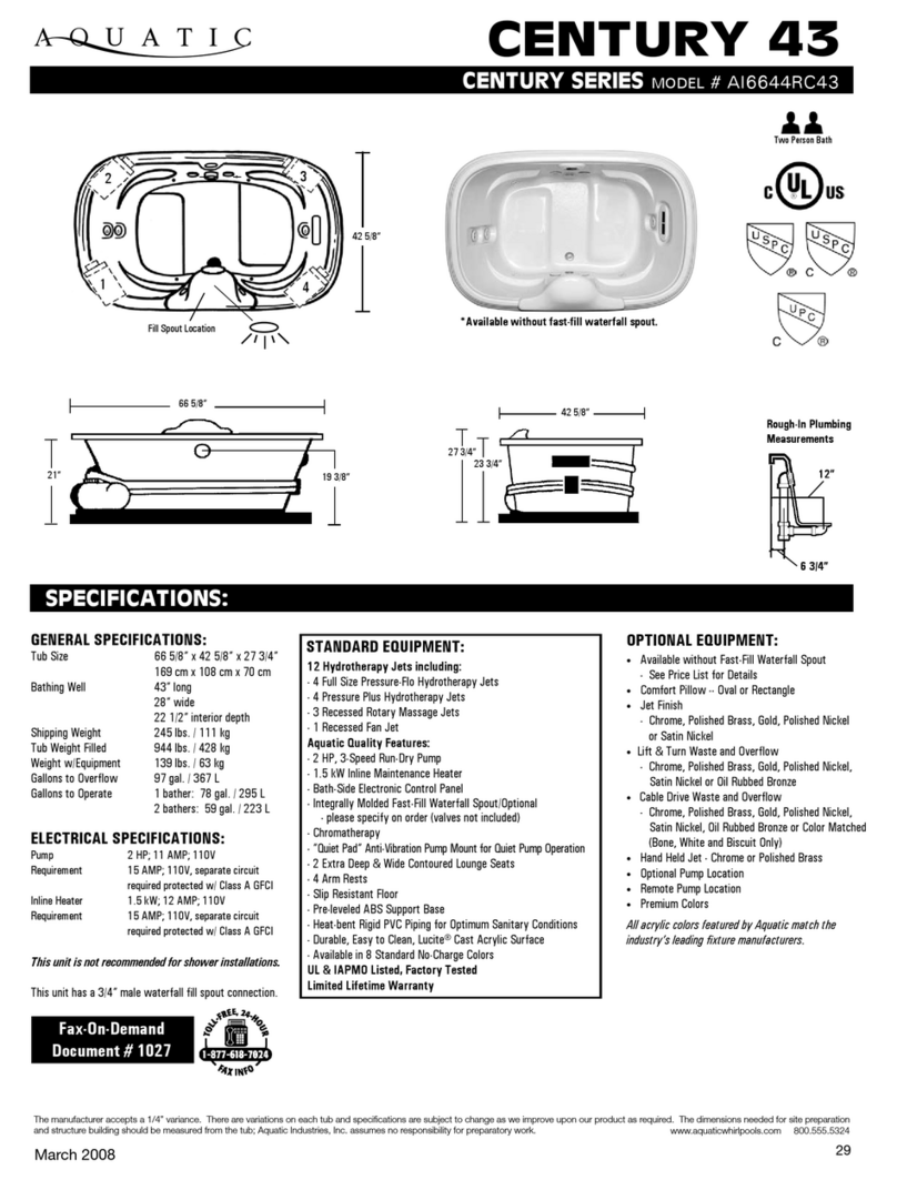 Aquatic Century 43 AI6644RC43 Specification sheet