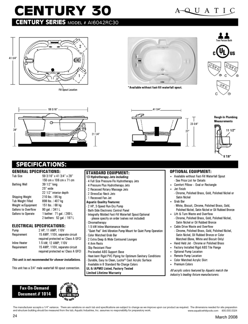 Aquatic Century 30 AI6042RC30 Specification sheet