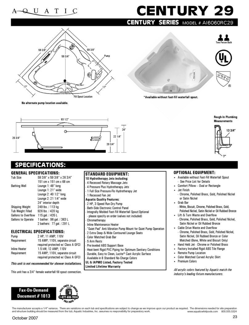 Aquatic CENTURY 29 AI6060RC29 Specification sheet