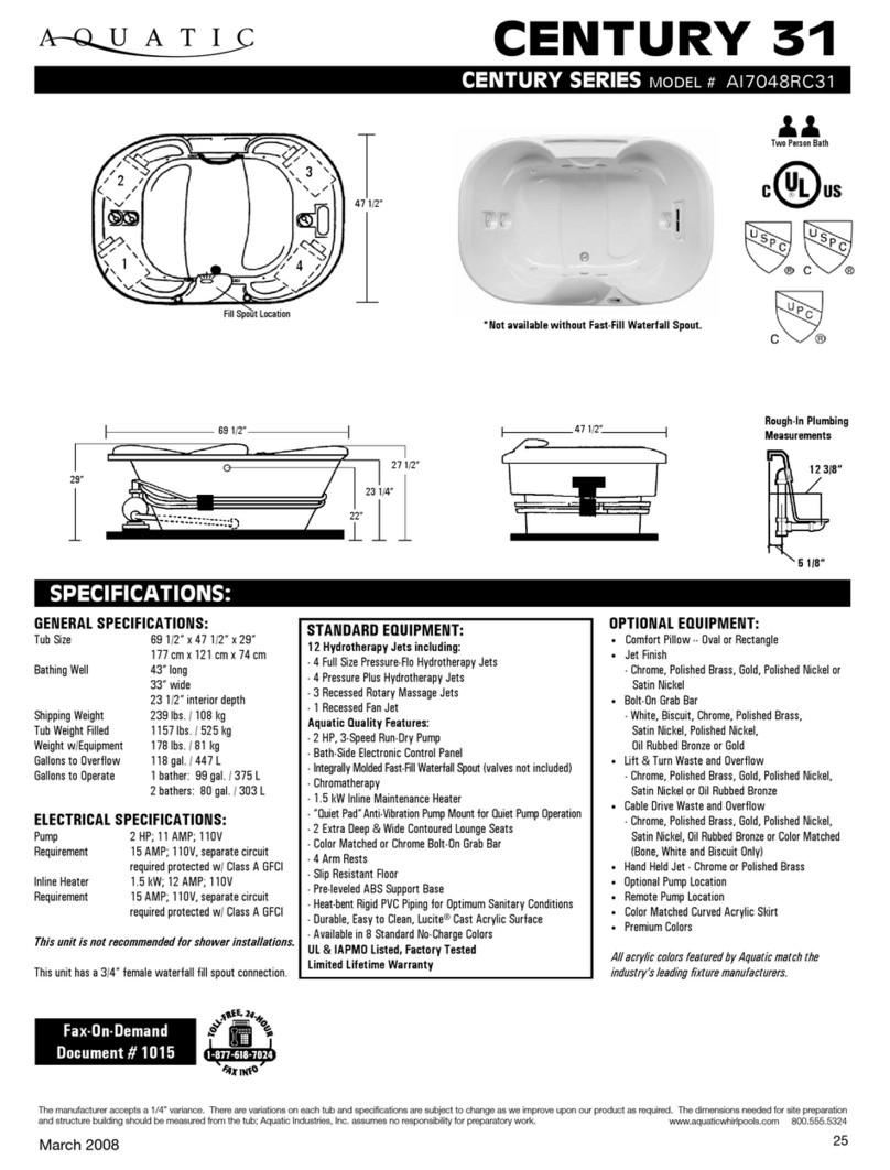 Aquatic Century 31 AI7048RC31 Specification sheet