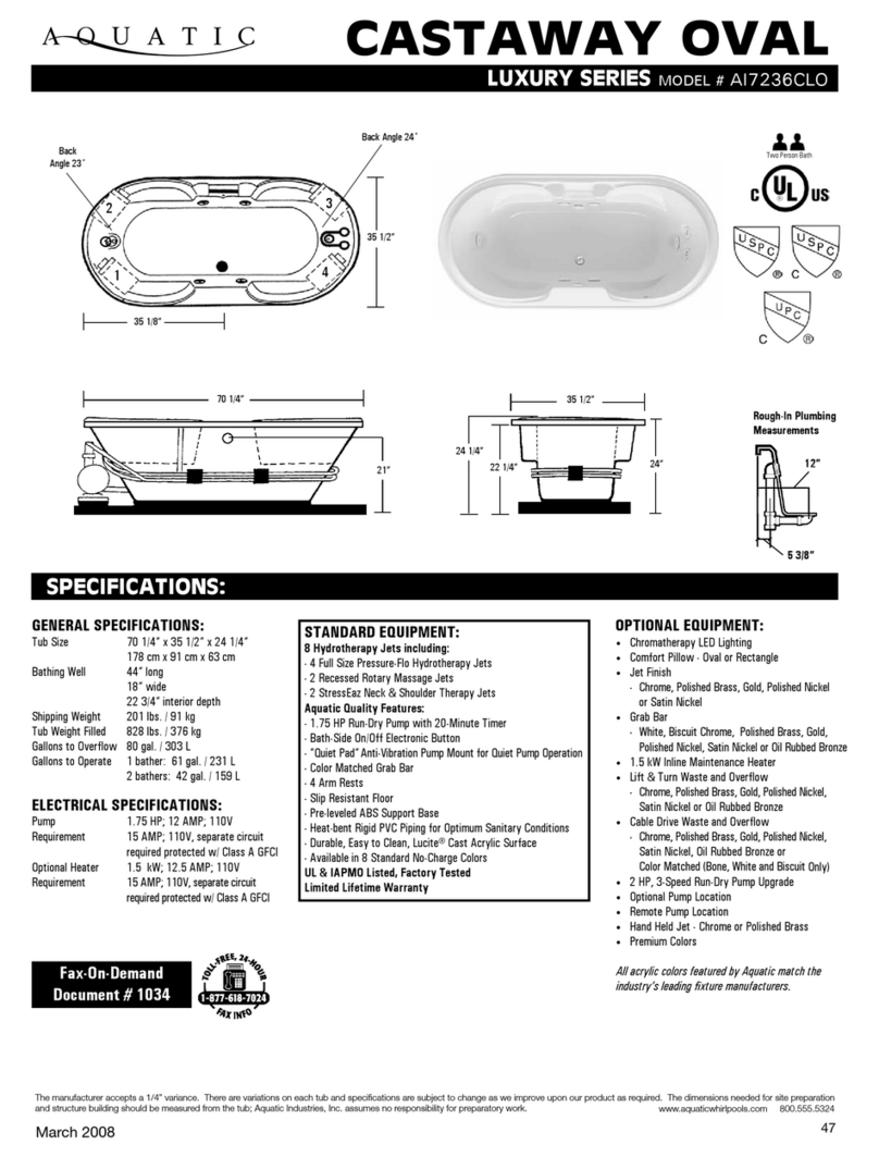 Aquatic CASTAWAY OVAL ai7236Clo User manual