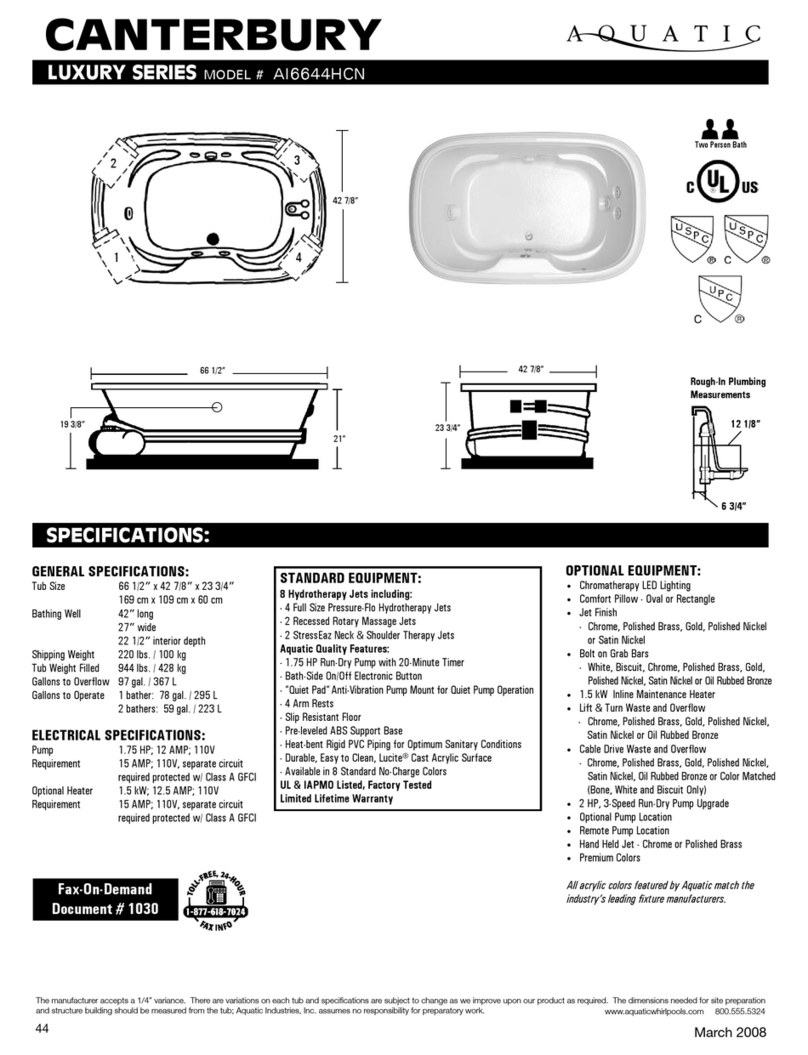 Aquatic CANTERBURY AI6644HCN Specification sheet