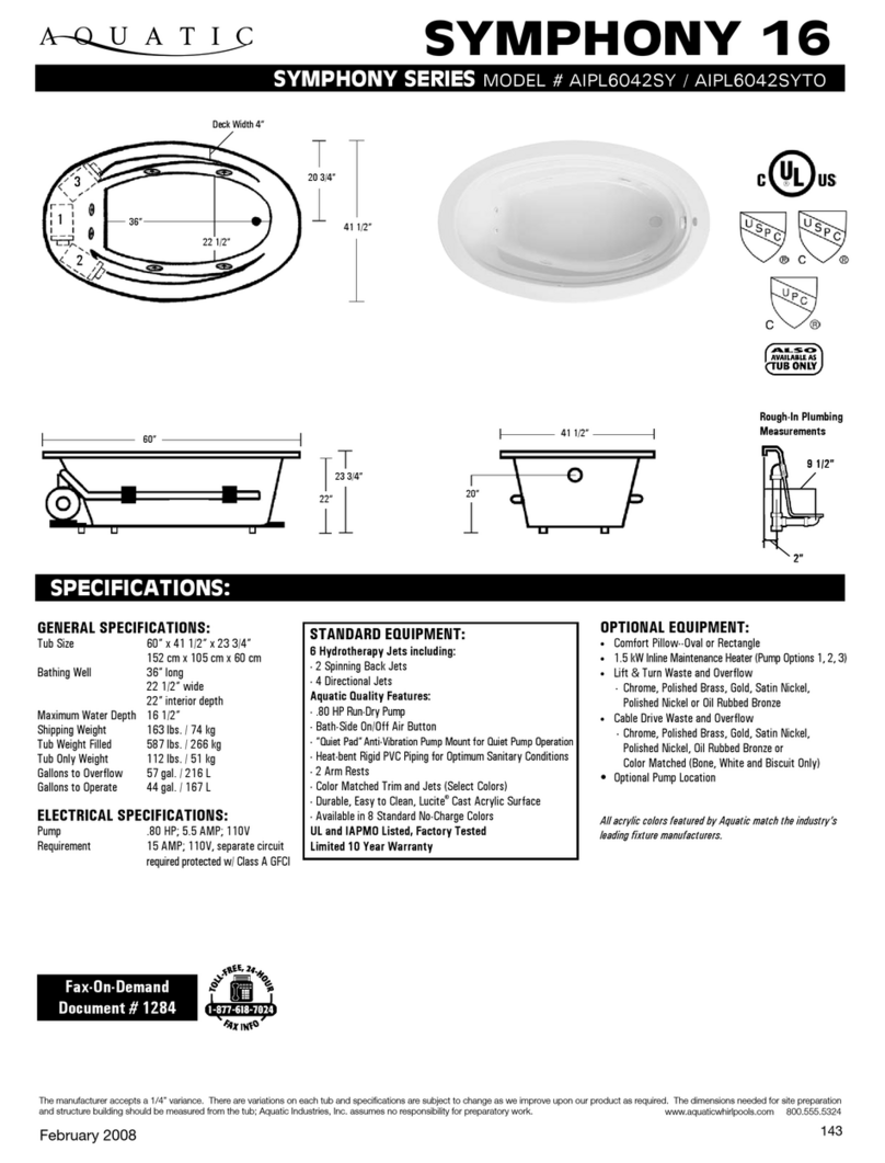 Aquatic AIPL6042SY User manual