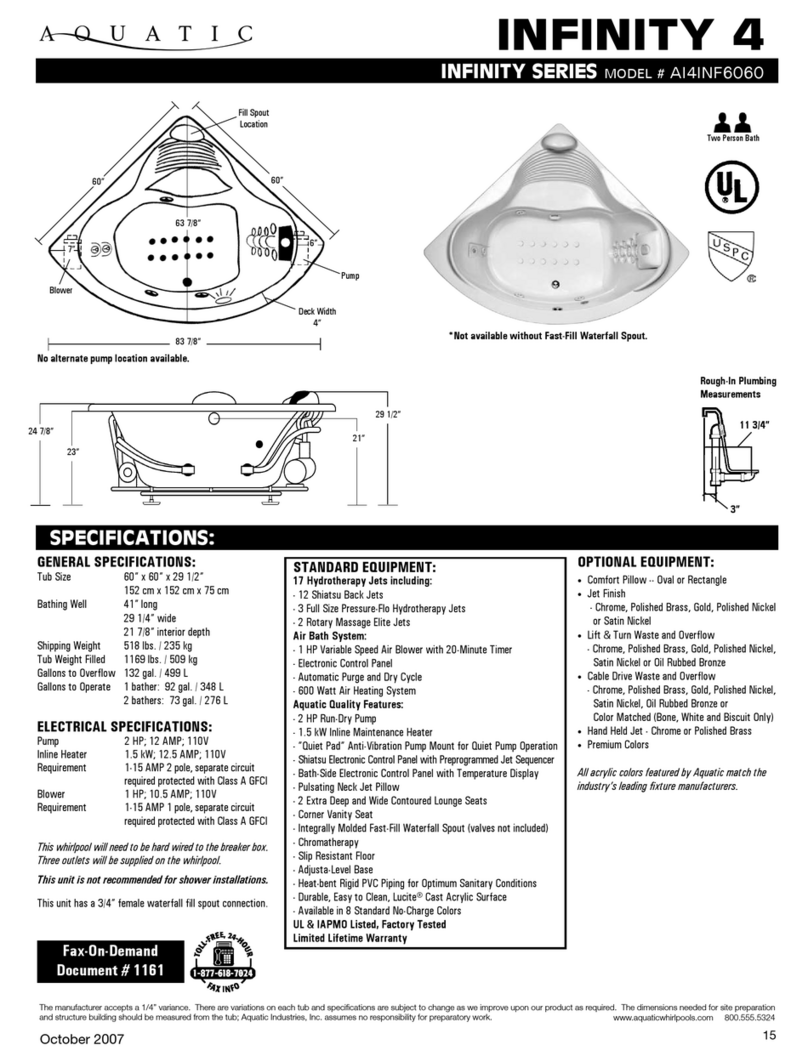 Aquatic INFINITY 4 Specification sheet
