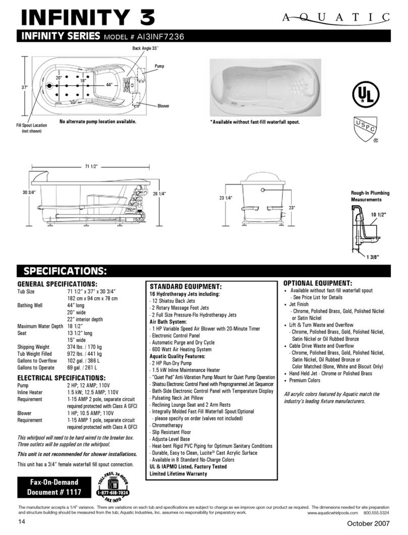 Aquatic INFINITY 3 Specification sheet