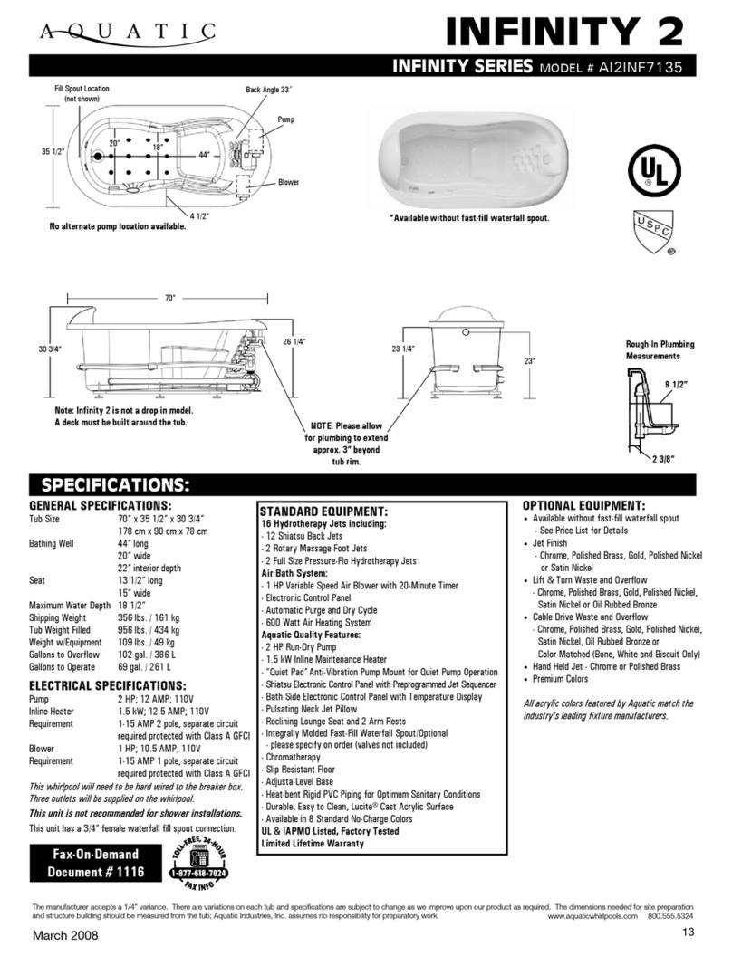 Aquatic Infinity 2 Specification sheet
