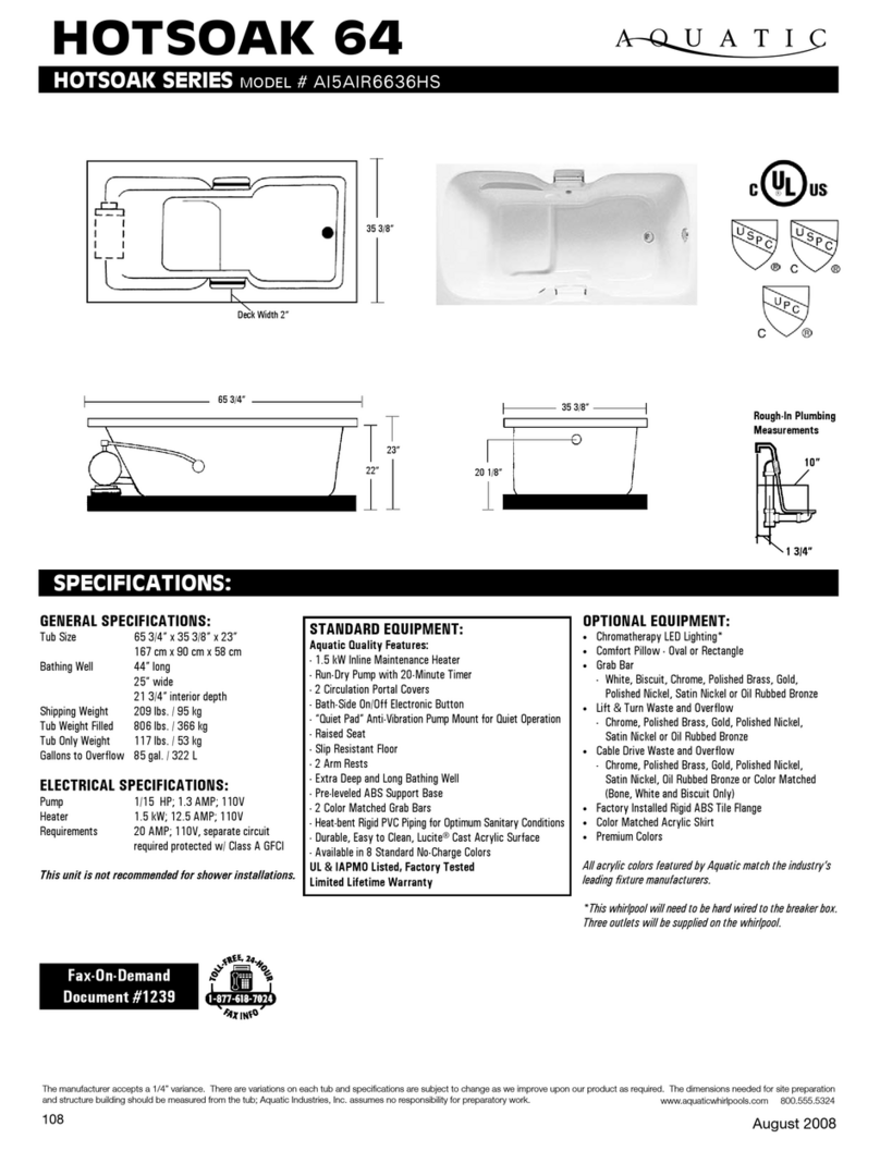 Aquatic HOTSOAK 64 AI5AIR6636HS Specification sheet