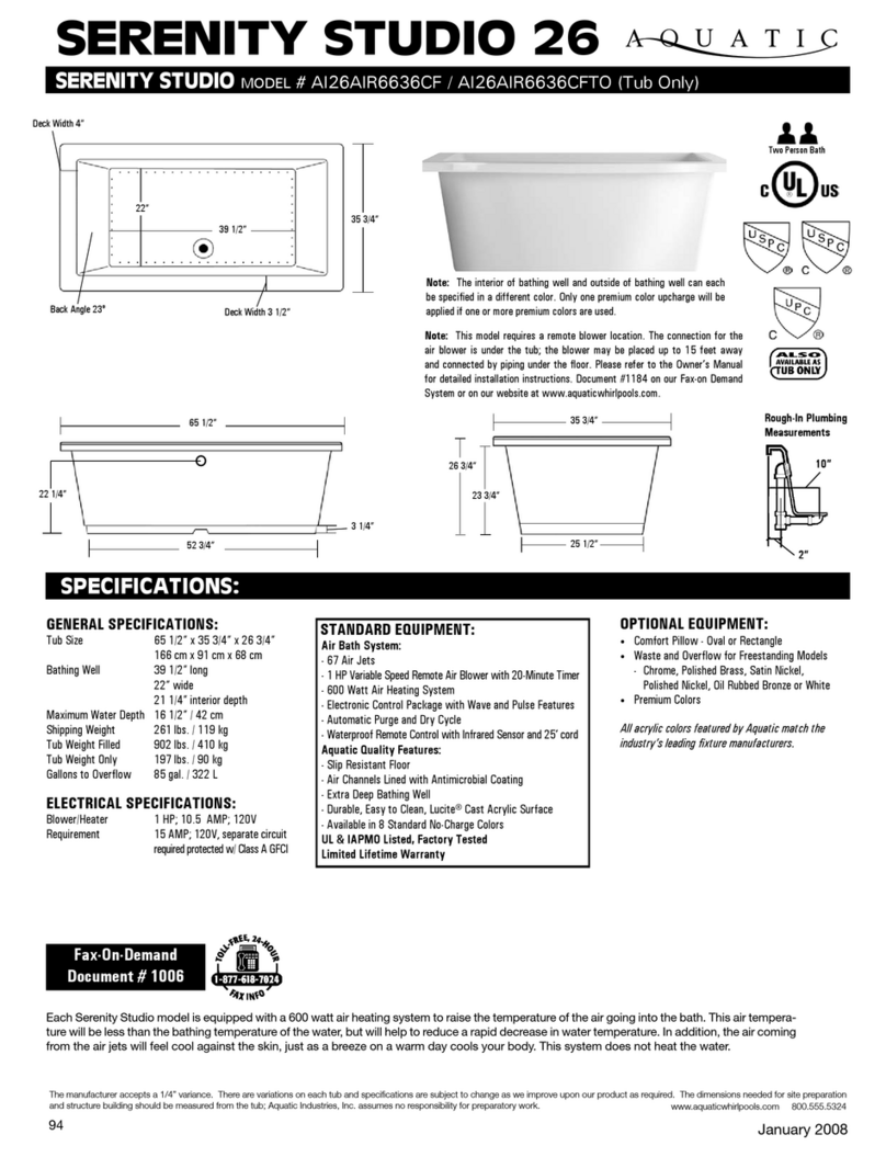 Aquatic SERENITY STUDIO 26 User manual