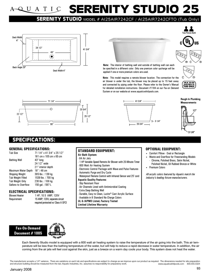 Aquatic Serenity studio 25 User manual Aquatic Serenity studio 25 User manual