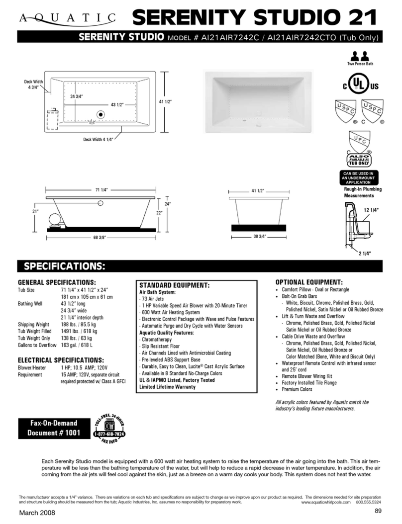 Aquatic Serenity studio 21 User manual Aquatic Serenity studio 21 User manual