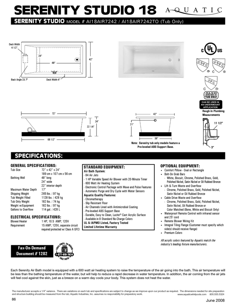 Aquatic SERENITY STUDIO 18 User manual