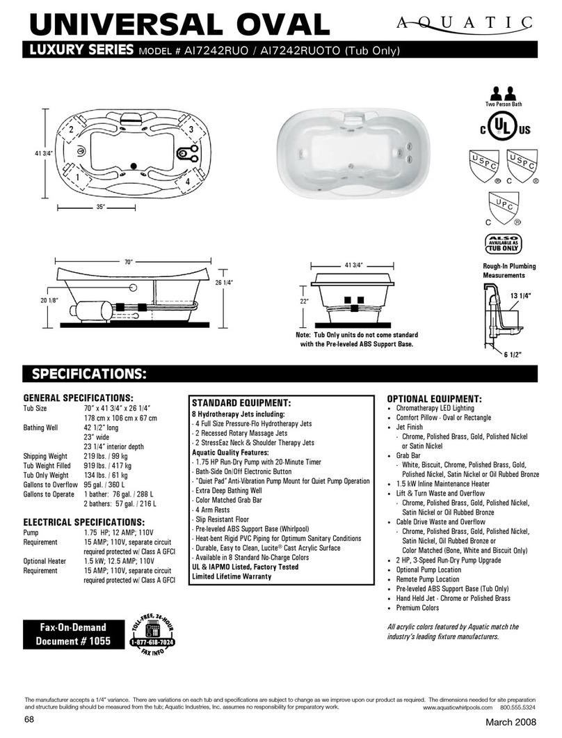 Aquatic AI7242RUO Specification sheet