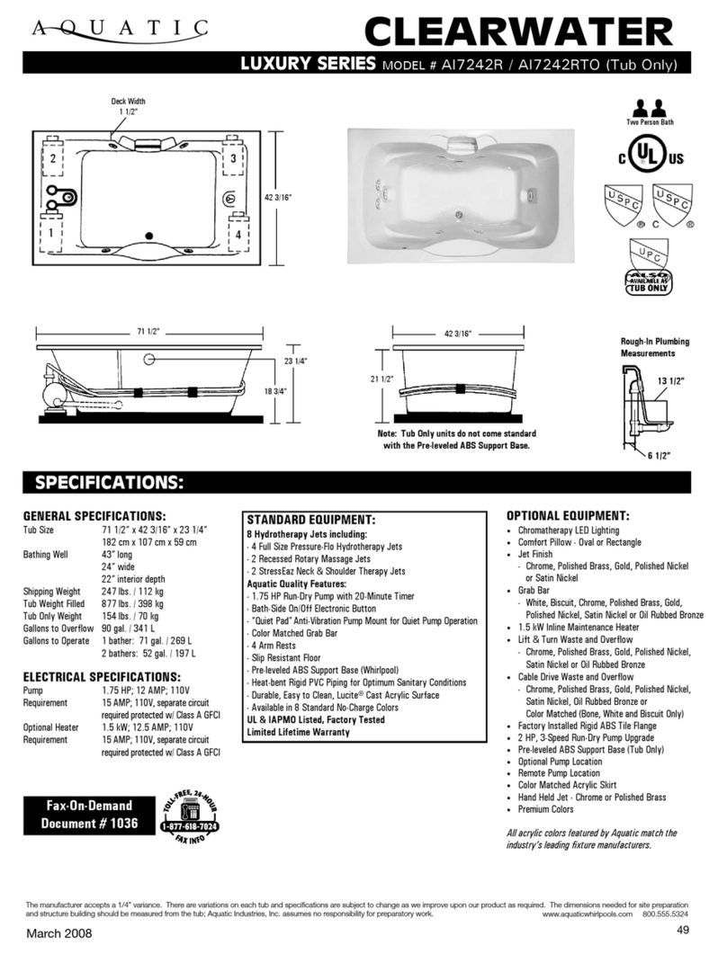 Aquatic AI7242R Specification sheet Aquatic AI7242R Specification sheet