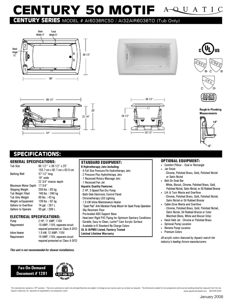 Aquatic AI6036RC50 Specification sheet
